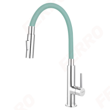  Álló mosogatócsap elasztikus kifolyóval, Zumba Slim 2F, Menta, Ferro csaptelep