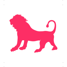  Álló oroszlán autó matrica pink #367 matrica