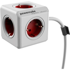 Allocacoc PowerCube Extended Hálózati Elosztó 5DIN 1,5m Boston Red hosszabbító, elosztó