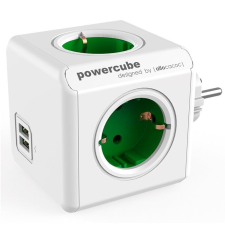 Allocacoc PowerCube Original USB hálózati elosztó fehér-zöld  (1202GN/DEOUPC) (1202GN/DEOUPC) - Hálózati adapter hosszabbító, elosztó
