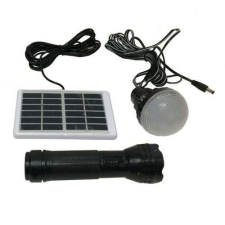 Alloet Napelem készlet 3 W LED zseblámpával és SMD LED izzóval CL-038 kültéri világítás