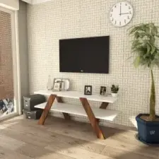 Almaren Basic fehér-dió tv állvány 120 x 45 x 33 cm bútor