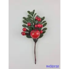  Almás bogyós pick 16cm dekorációs kellék