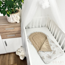 ÁlomFelhő – Cipzáros babatakaró 70×40 cm | Szivárványos macis, minky, pamut, antiallergén töltettel babaágynemű, babapléd