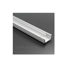  ALP-002 - Aluminium U profil ezüst, LED szalaghoz, átlátszó burával világítás