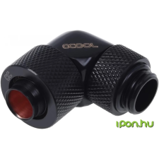 AlphaCool 17075 13/10 compression fitting 90° revolvable G1/4 - fekete hűtés