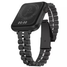Alphajack Apple Watch 38/ 40/ 41 mm fém női óraszíj fekete okosóra kellék