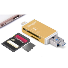AlphaOne MicroSD SDHC SD TF Kártyaolvasó Iphone/Ipad (lightning), MicroUSB csatlakozókkal tablet kellék