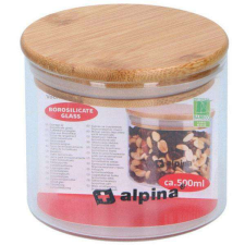 ALPINA üvegtároló bambusz tetővel - 500 ml papírárú, csomagoló és tárolóeszköz