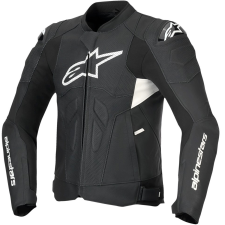 Alpinestars Dusk Airflow motoros bőrkabát fekete-fehér motoros kabát