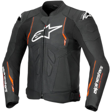 Alpinestars Dusk Airflow motoros bőrkabát fekete-fluo piros motoros kabát