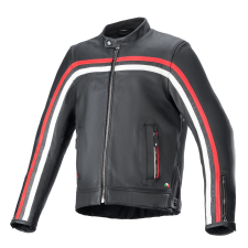 Alpinestars Dyno motoros bőrkabát fekete-piros-bézs motoros kabát