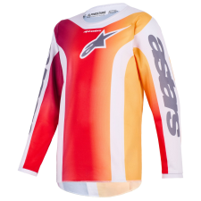 Alpinestars Fluid Portl gyerek motokrossz mez piros-narancssárga-világosszürke motocross mez
