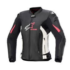 Alpinestars GP PLUS 4 női motoros kabát fekete-fehér-rózsaszín motoros kabát