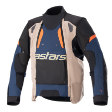Alpinestars Halo Drystar motoros kabát sötétkék-khaki-narancssárga-fekete motoros kabát