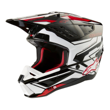 Alpinestars S-M5 Action 2 motokrossz bukósisak fekete-fehér-fluo piros bukósisak