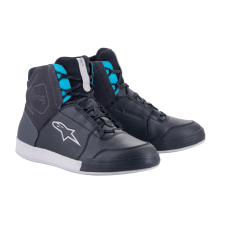 Alpinestars Stella Chrome Drystar női motoros cipő fekete-szürke-kék motoros csizma