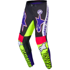 Alpinestars Supertech Dirt Studios limitált kiadású motokrossz nadrág fehér-lila-rózsaszín-fluo sárga motoros nadrág