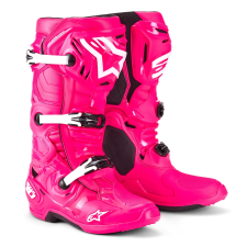 Alpinestars Tech 10 2025 motoros csizma rózsaszín-fekete-fehér motoros csizma