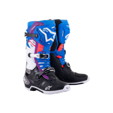 Alpinestars Tech 10 Supervented fekete / kék / lila csizma 40,5 motoros csizma