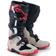 Alpinestars Tech 7 Enduro motoros csizma fekete-világosszürke-piros motoros csizma