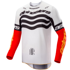 Alpinestars Techstar Limited Edition Deep motokrossz mez fekete-fehér-fluo piros- narancssárga motocross mez