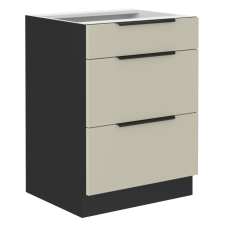  Alsó szekrény, kasmír/fekete, ARAKA 60 D 3S BB bútor