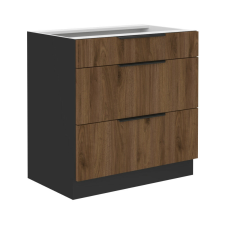  Alsó szekrény, okapi dió/fekete, MENZO 80 D 3S BB bútor