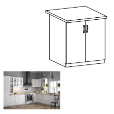  Alsószekrény ajtóval D60, fehér/sosna andersen, PROVANCE bútor