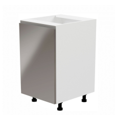  Alsószekrény, fehér/szürke extra magasfényű, balos, AURORA D601F bútor