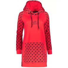 Altisport Prémium női funkcionális hosszabbított pulóver ALTISPORT VOJ/ALW048MI03 PIROS ÉS FEKETE méret: S