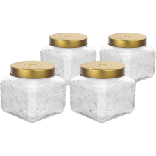 Altom Üvegedénykészlet arany fedéllel Daisy 1,3 l, 4 db, 1,3 l papírárú, csomagoló és tárolóeszköz
