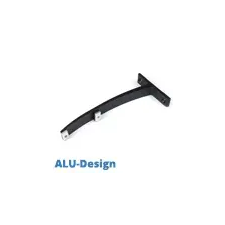  ALU-Design függönykarnis, 2 soros oldalfali tartó, fekete villanyszerelés