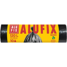 ALUFIX Szemeteszsák, 120 l, 10 db, 70x100 cm, 17 µ, ALUFIX Economy , fekete tisztító- és takarítószer, higiénia