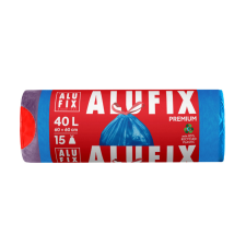 ALUFIX Szemeteszsák zárószalaggal, 40 liter (15 db) tisztító- és takarítószer, higiénia