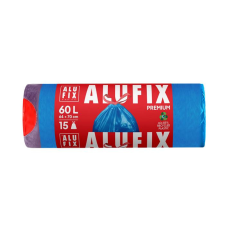 ALUFIX Szemeteszsák, zárószalagos, 60 l, 15 db, ALUFIX tisztító- és takarítószer, higiénia