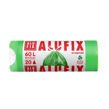ALUFIX Szemeteszsák, zárószalagos, 60 l, 20 db, 64x71 cm, 16 , alufix, zöld mszh60uninew tisztító- és takarítószer, higiénia
