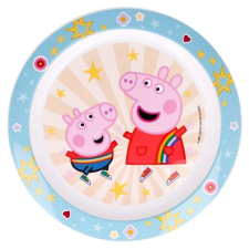 Alum Peppa malac műanyag tányér, Kindness Counts, kék-fehér babaétkészlet