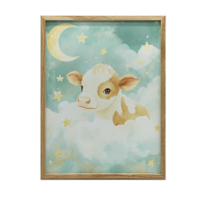 ALUMÍNIUM KERETES FALI PLAKÁT ARANYTEHÉN FELHŐBEN 70x100 CM grafika, keretezett kép