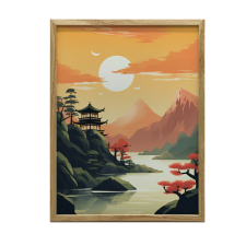 ALUMÍNIUM KERETES FALI PLAKÁT CSEND ÉS HARMÓNIA 40x50 CM grafika, keretezett kép