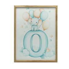 ALUMÍNIUM KERETES FALI PLAKÁT ELEFÁNT FELHŐN 40x50 CM grafika, keretezett kép