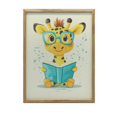 ALUMÍNIUM KERETES FALI PLAKÁT MERRY ZSIRÁF 50x70 CM grafika, keretezett kép