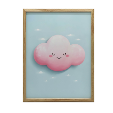 ALUMÍNIUM KERETES FALI PLAKÁT RÓZSASZÍN FELHŐ 30x40 CM grafika, keretezett kép