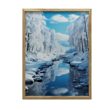 ALUMÍNIUM KERETES FALI PLAKÁT TÉLI VARÁZSOK ARANY 40x50 CM grafika, keretezett kép