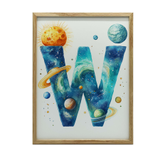 ALUMÍNIUM KERETES FALI PLAKÁT W BETŰ MAGIC 30x40 CM grafika, keretezett kép