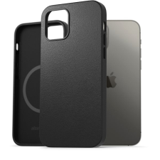 AlzaGuard Genuine iPhone 14 fekete bőr MagSafe tok tok és táska