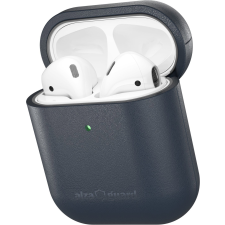 AlzaGuard Genuine Leather AirPods (1. / 2. gen.) kék tok fülhallgató, fejhallgató tok
