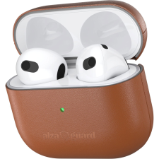  AlzaGuard Genuine Leather AirPods 2021 tok, barna (AGD-ACL7C) fülhallgató, fejhallgató tok