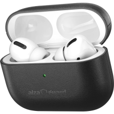 AlzaGuard Genuine Leather AirPods Pro 2 fekete bőr tok fülhallgató, fejhallgató tok