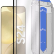 AlzaGuard Glass EasyFit DustFree Samsung Galaxy S24 2.5D üvegfólia - 3db + applikátor mobiltelefon kellék